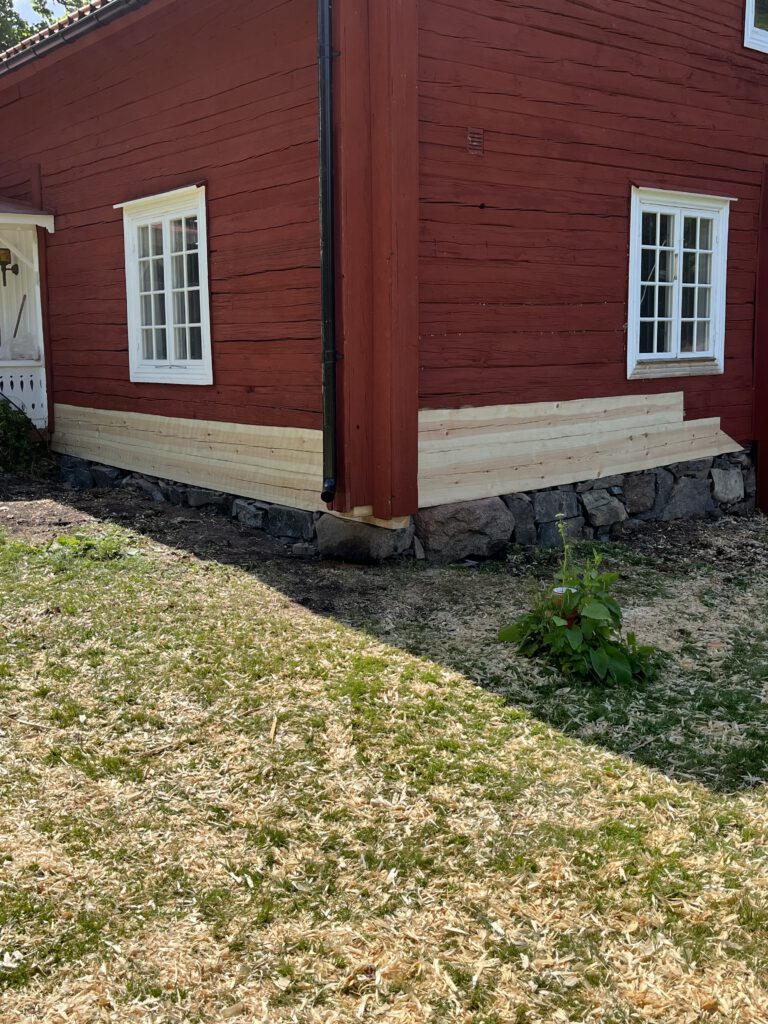 Nytt virke vid fönster och syll